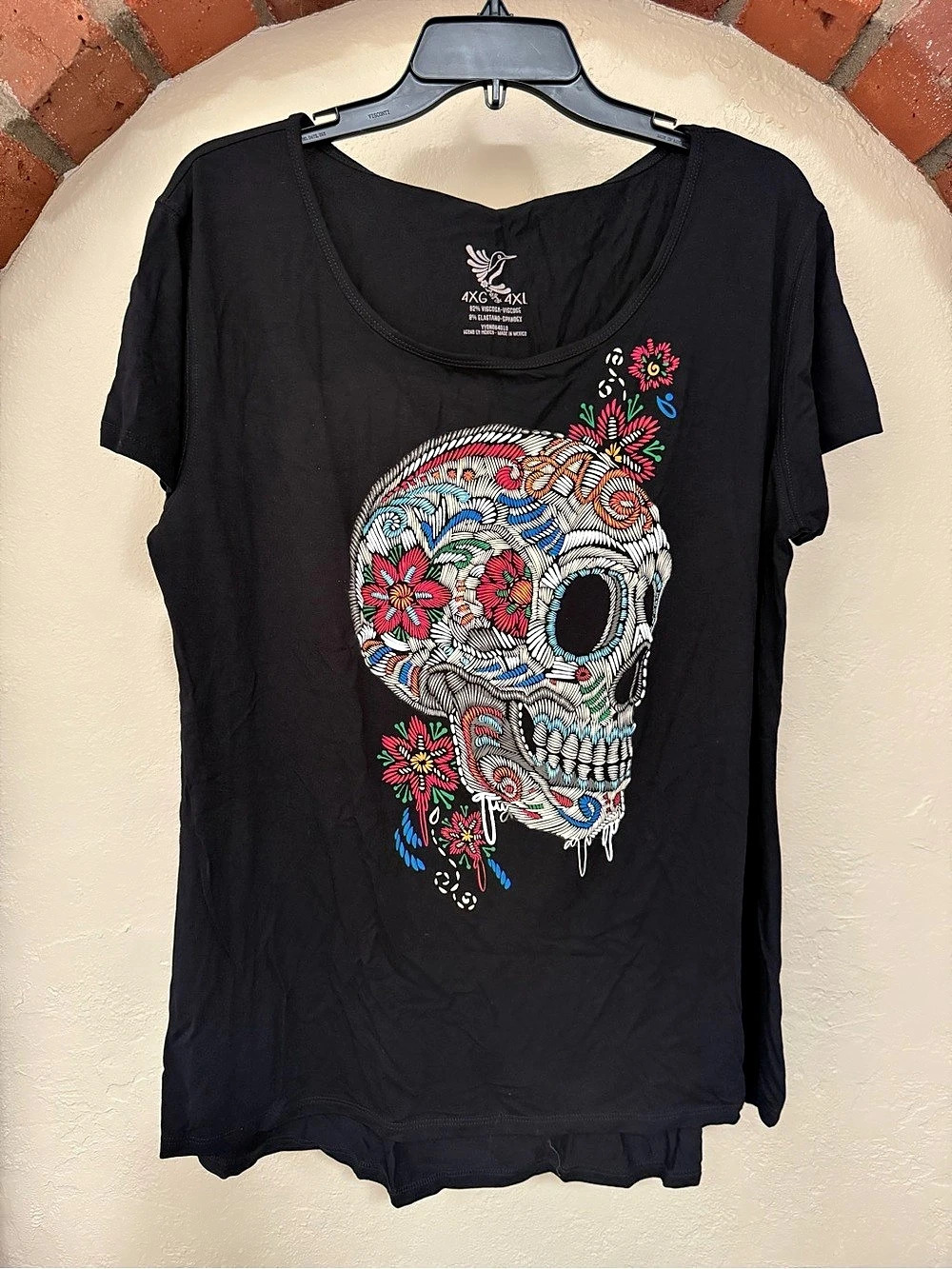 Desigual Skull Graphic Short Sleeve Top 4XL NWT